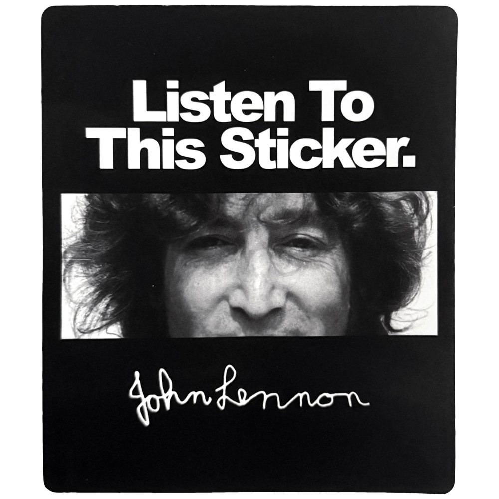 John Lennon - Listen Sticker - Black/White